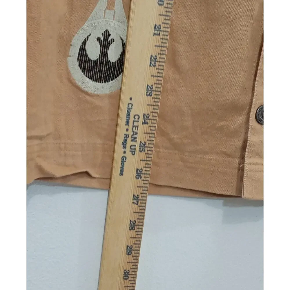 Disney Parks Star Wars Mens Brown 1977 Patch Rebal Button Up Long Sleeve Size XS - Picture 9 of 10